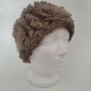 Grey genuine rabbit fur head warmer